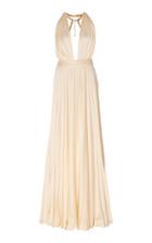 Oscar De La Renta Embellished Gathered Cady Gown Size: 0