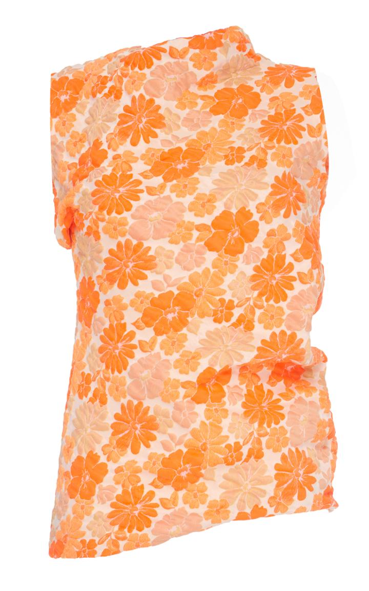 Jil Sander Fenice Floral Ruched Top