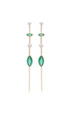Zo Chicco Mixed Gemfields Emerald And Diamond Wire Earrings