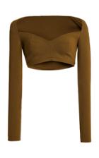Moda Operandi Zeynep Aray Sweetheart Neckline Knit Cropped Top