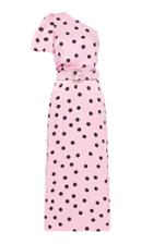 Moda Operandi Rebecca Vallance Mattel Belted Polka-dot Crepe One-shoulder Midi Dress