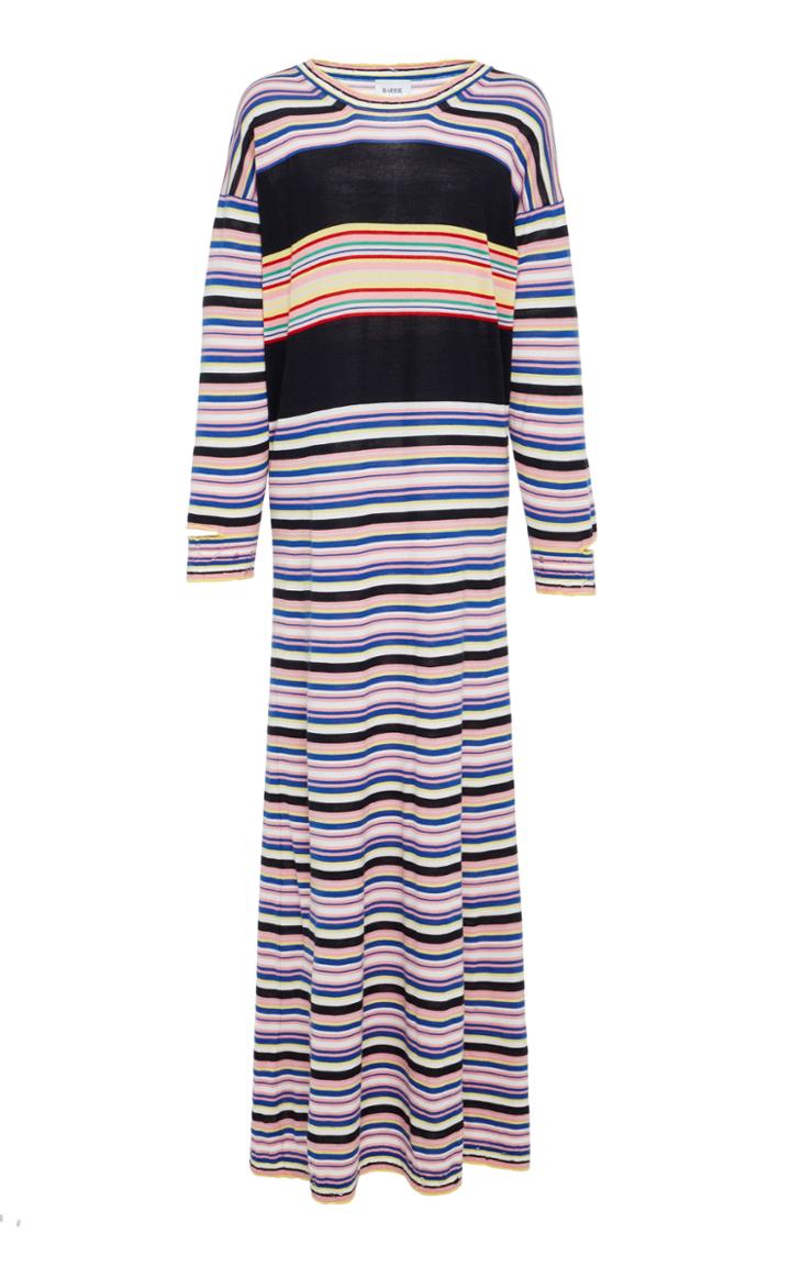 Barrie Striped Cashmere Maxi Dress