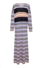 Barrie Striped Cashmere Maxi Dress
