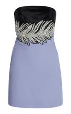 David Koma Crystal And Feather Embroidered Strapless Dress