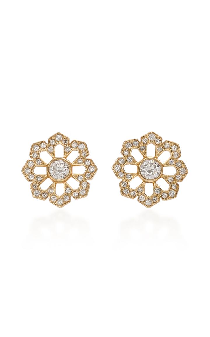 Noush Jewelry Fleur De Ciel 14k Gold And Diamond Earrings