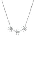 Colette Jewelry Tri-star 18k White Gold And Diamond Necklace