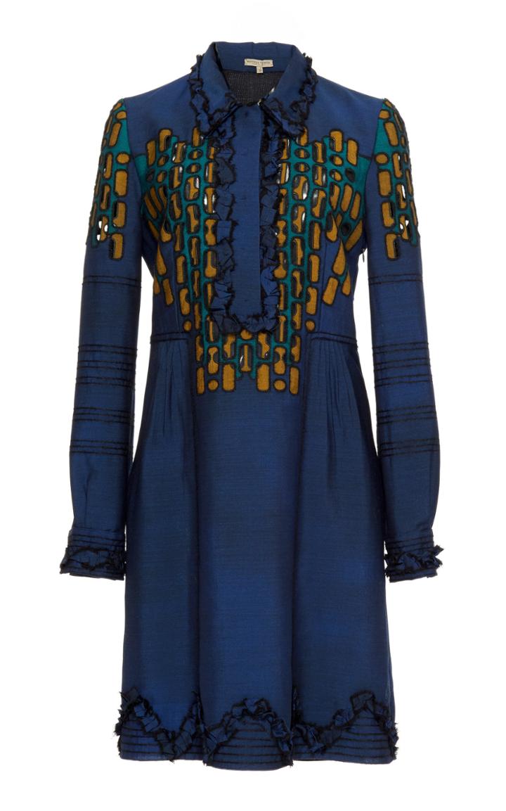 Bottega Veneta Long Sleeve Collared Dress