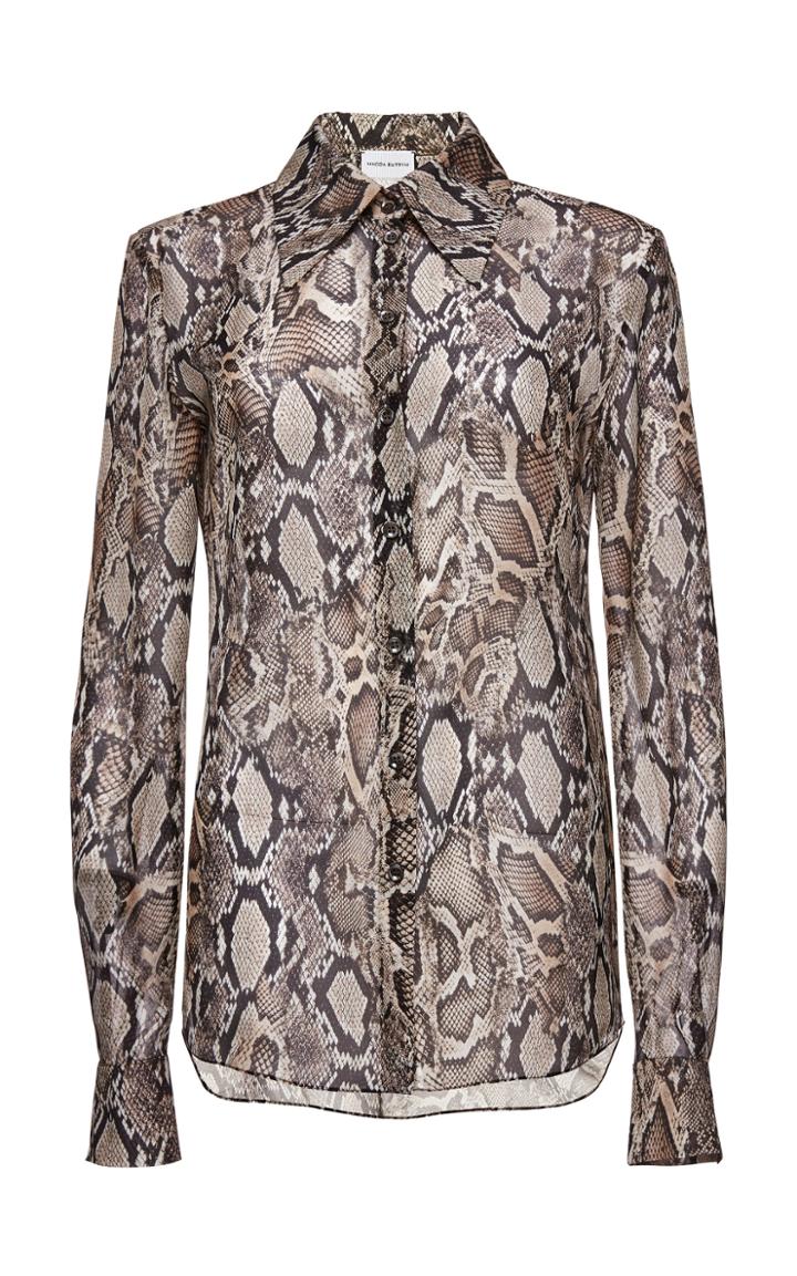 Moda Operandi Magda Butrym Snake Print Silk Blouse