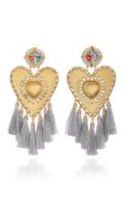 Moda Operandi Mercedes Salazar Silver Heart Earrings