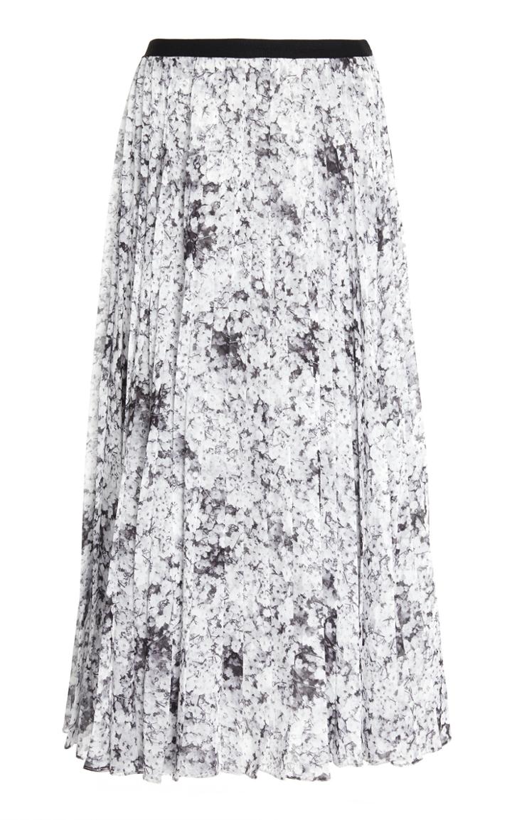 Adam Lippes Pleated Print Midi Skirt
