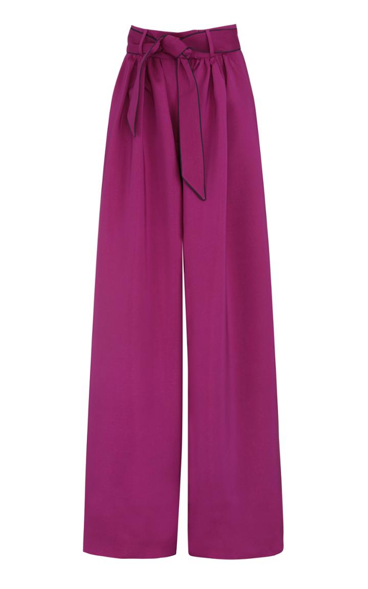 Moda Operandi Martin Grant Belted Silk Wide-leg Pants
