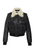 Red Valentino Fur Collar Leather Jacket