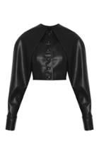 Aleksandre Akhalkatsishvili Cropped Faux Leather Jacket