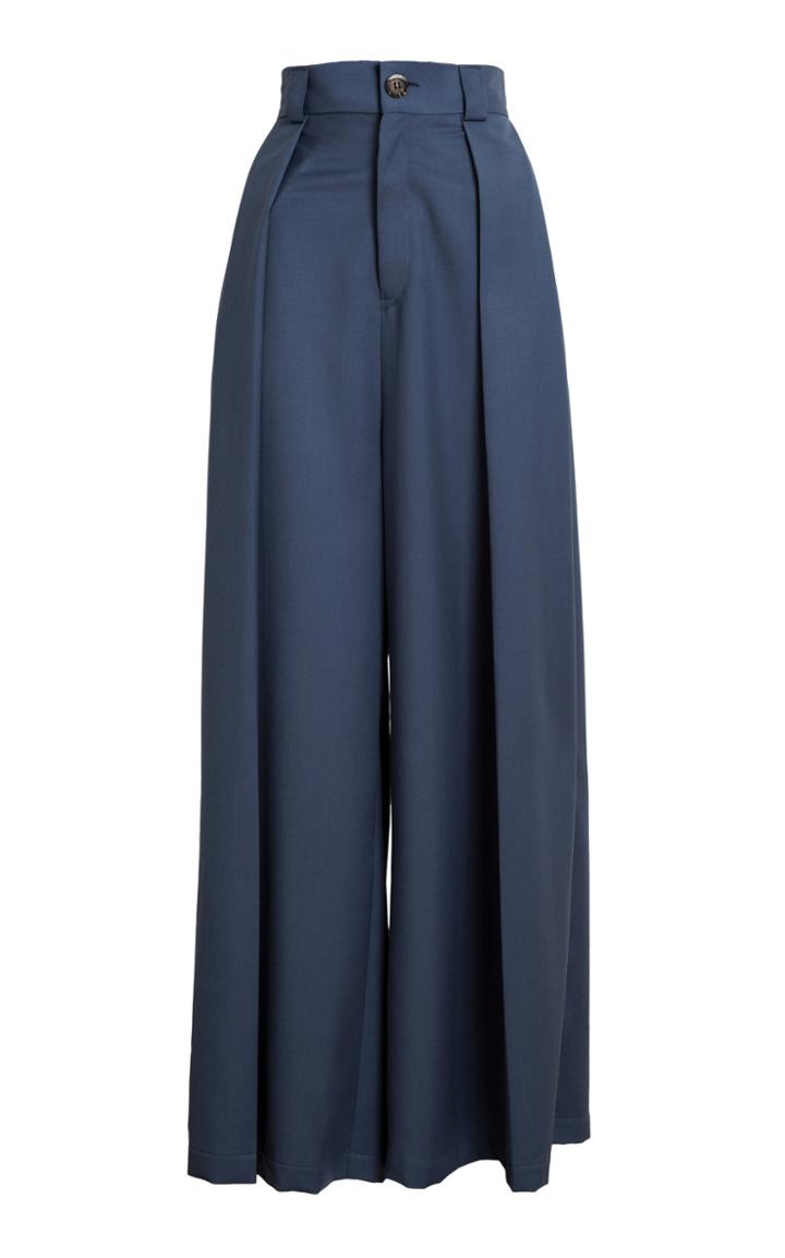 Lama Jouni High Waisted Box Pleated Pants