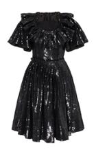 Moda Operandi Soonil Black Sequin Neck Dress Size: 0
