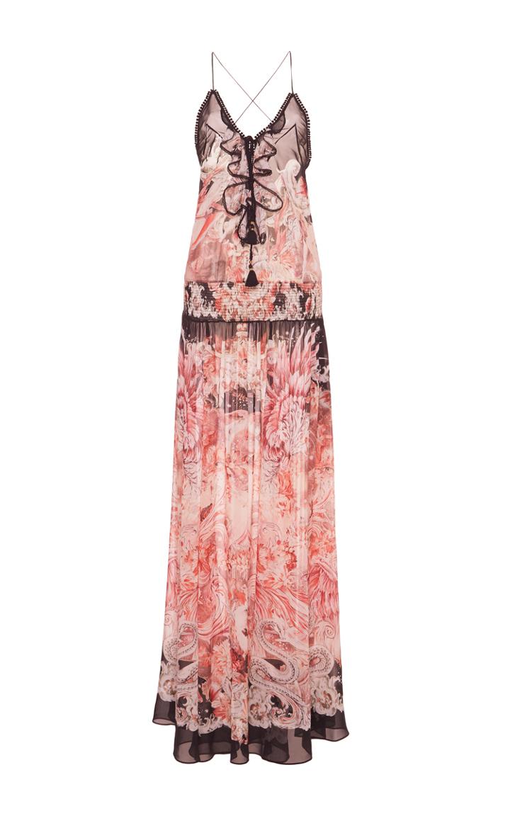Roberto Cavalli Georgette V-neck Dress