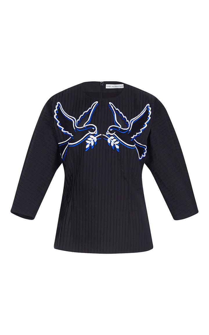 Mary Katrantzou Aphrodite Contrast Dove Cotton Top