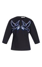 Mary Katrantzou Aphrodite Contrast Dove Cotton Top