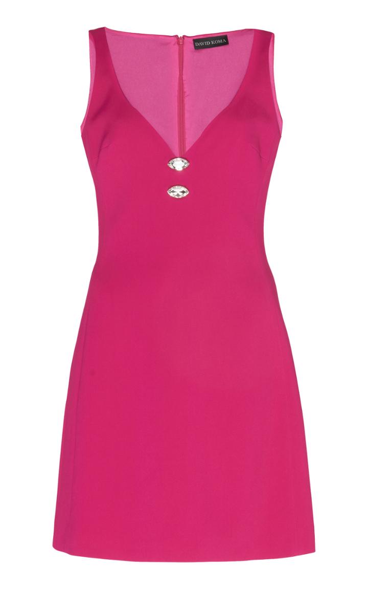 David Koma Sweetheart-neckline Crystals Mini Dress