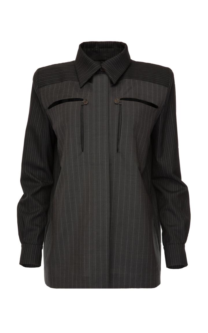 Babukhadia Stripe Pointed Collar Shirt