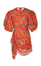 Rhode Resort Pia Draped Floral-print Cotton Mini Dress