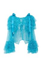 Rodarte Tiered Off-the-shoulder Lace And Tulle Blouse
