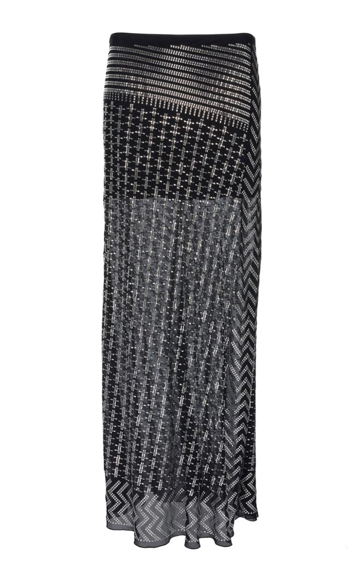 Paco Rabanne Embellished Satin Maxi Skirt