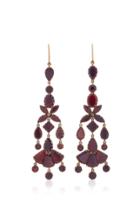 Keyamour Georgian 15k Gold Garnet Earrings