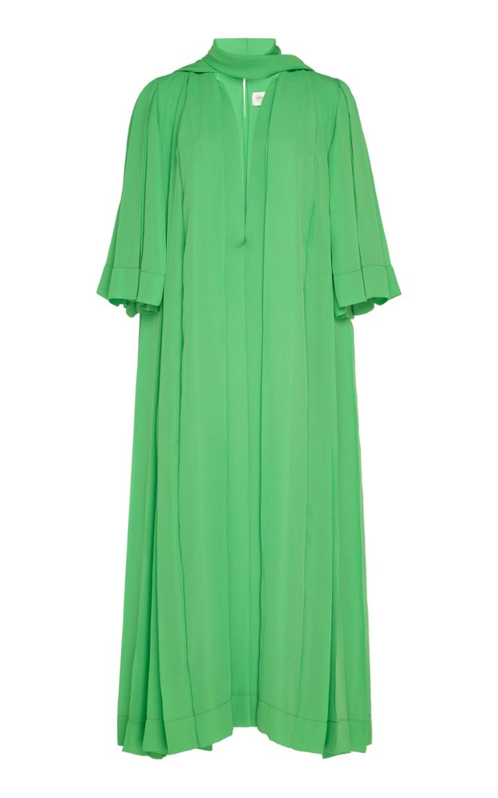 Victoria Beckham Pliss-chiffon Midi Dress
