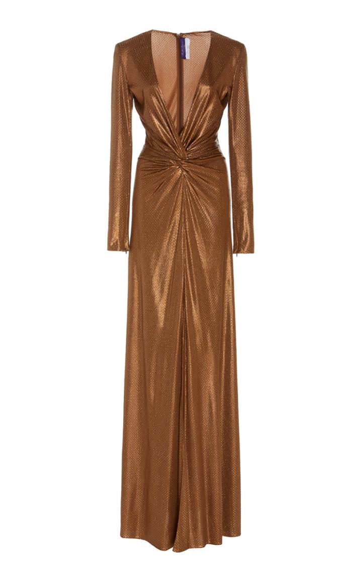 Ralph Lauren Knotted Metallic Lam Gown