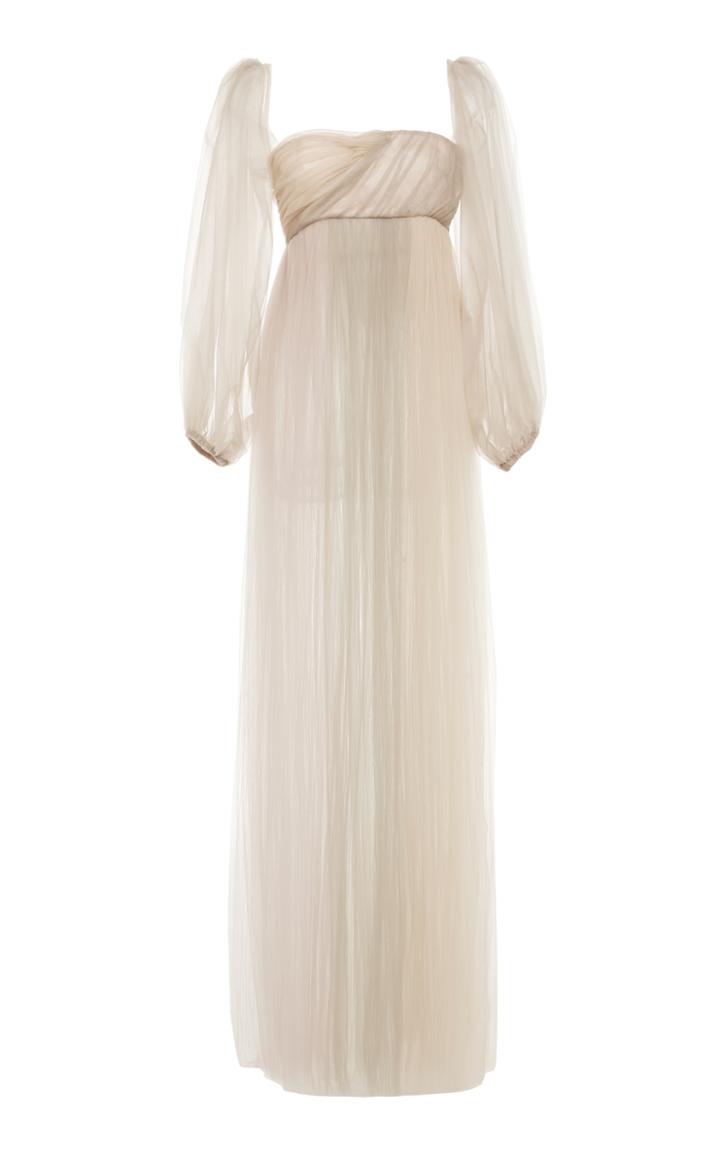 Greta Boldini Floralie Pleated Maxi Gown
