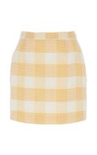 Alessandra Rich Check Tweed Wool-blend Mini Skirt