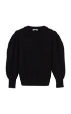 Moda Operandi Carolina Herrera Puff-sleeve Pointelle-knit Cashmere Sweater