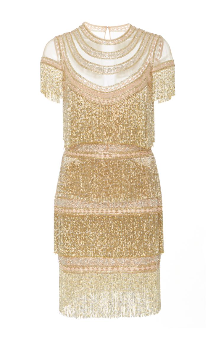 Naeem Khan Embellished Tulle Mini Dress