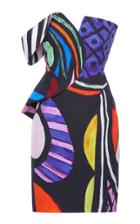 Moda Operandi Moschino Printed Asymmetric Off-the-shoulder Duchesse Dress Size: 36