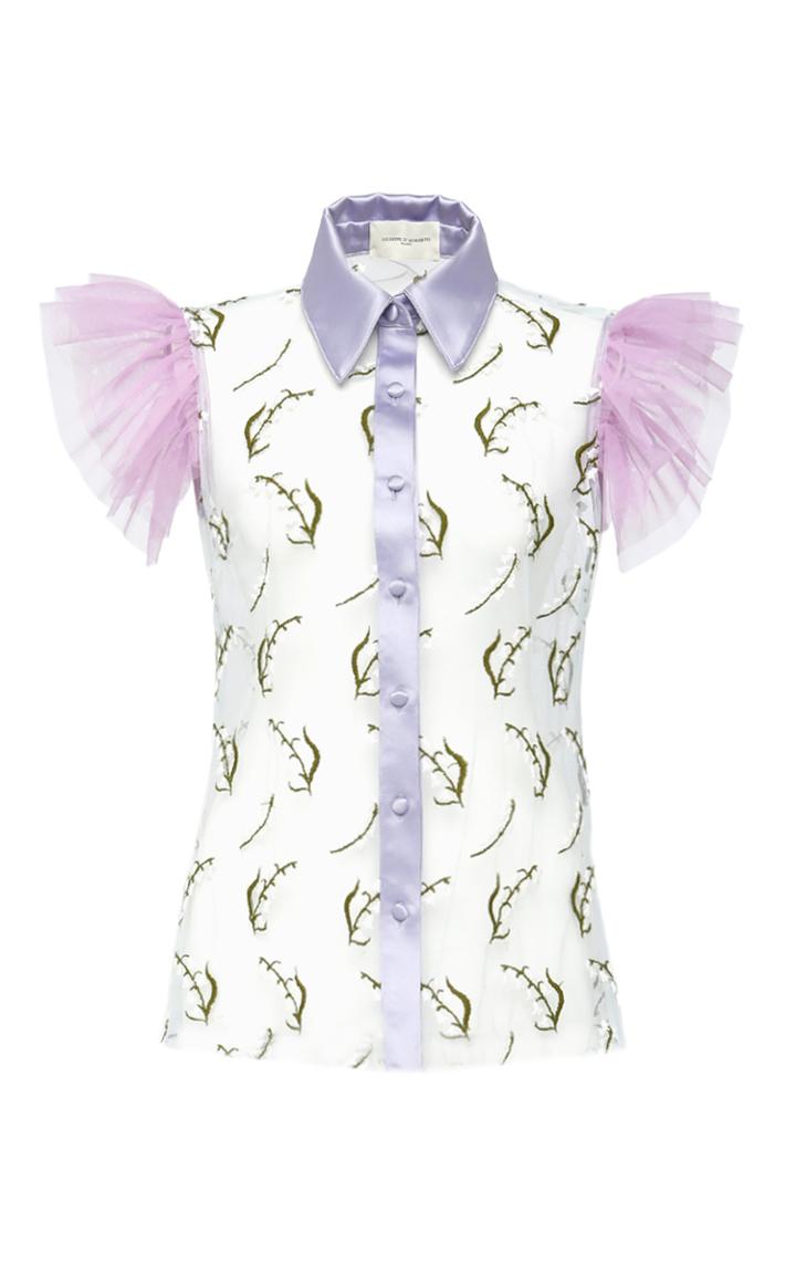 Giuseppe Di Morabito Transparent Embroidered Tulle Shirt