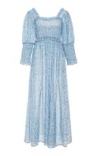 Ganni Linaria Smocked Floral Maxi Dress