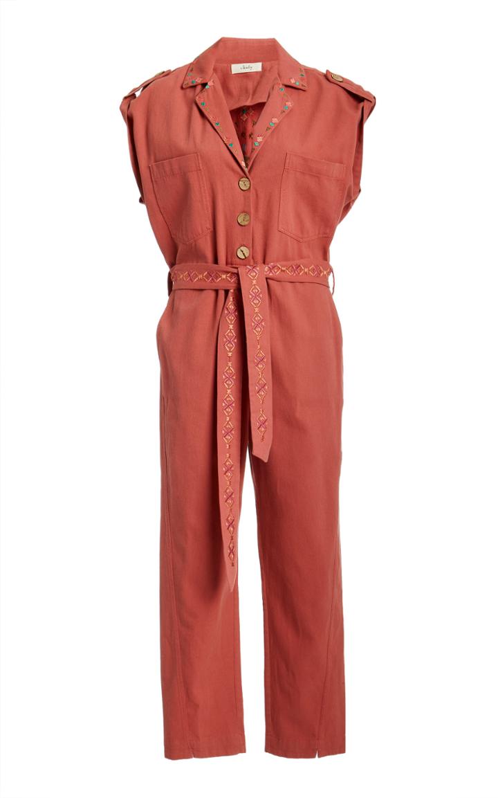 Moda Operandi Chufy Gouyen Embroidered Cotton Gabardine Jumpsuit