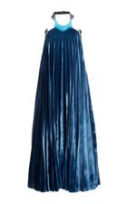 Moda Operandi Christopher Kane Crystal Harness Pleated Velvet Dress