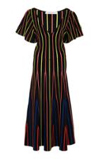 Carolina Herrera Striped Knit Fit And Flare Dress