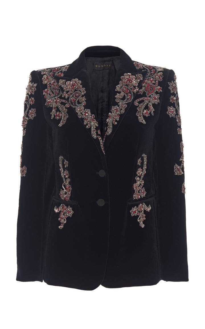 Dundas Embroidered Cotton Blazer