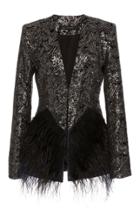Sally Lapointe Sequin Embellished Velvet Blazer