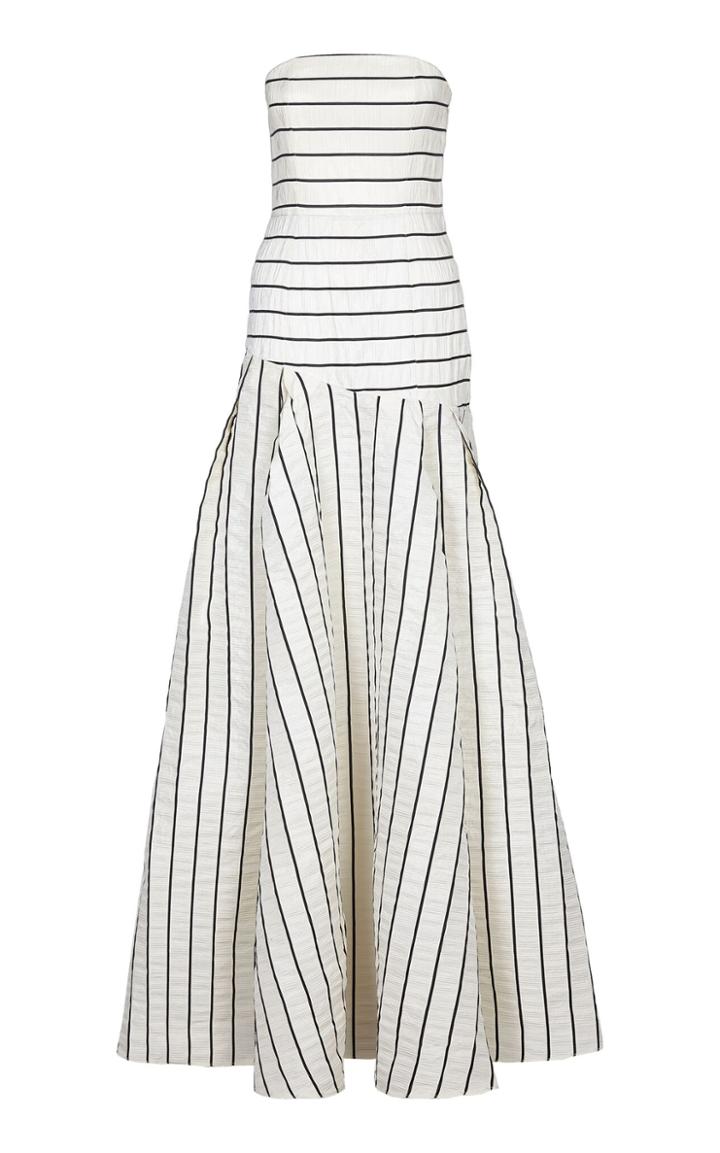 Safiyaa Yasmina Strapless Asymmetric Gown