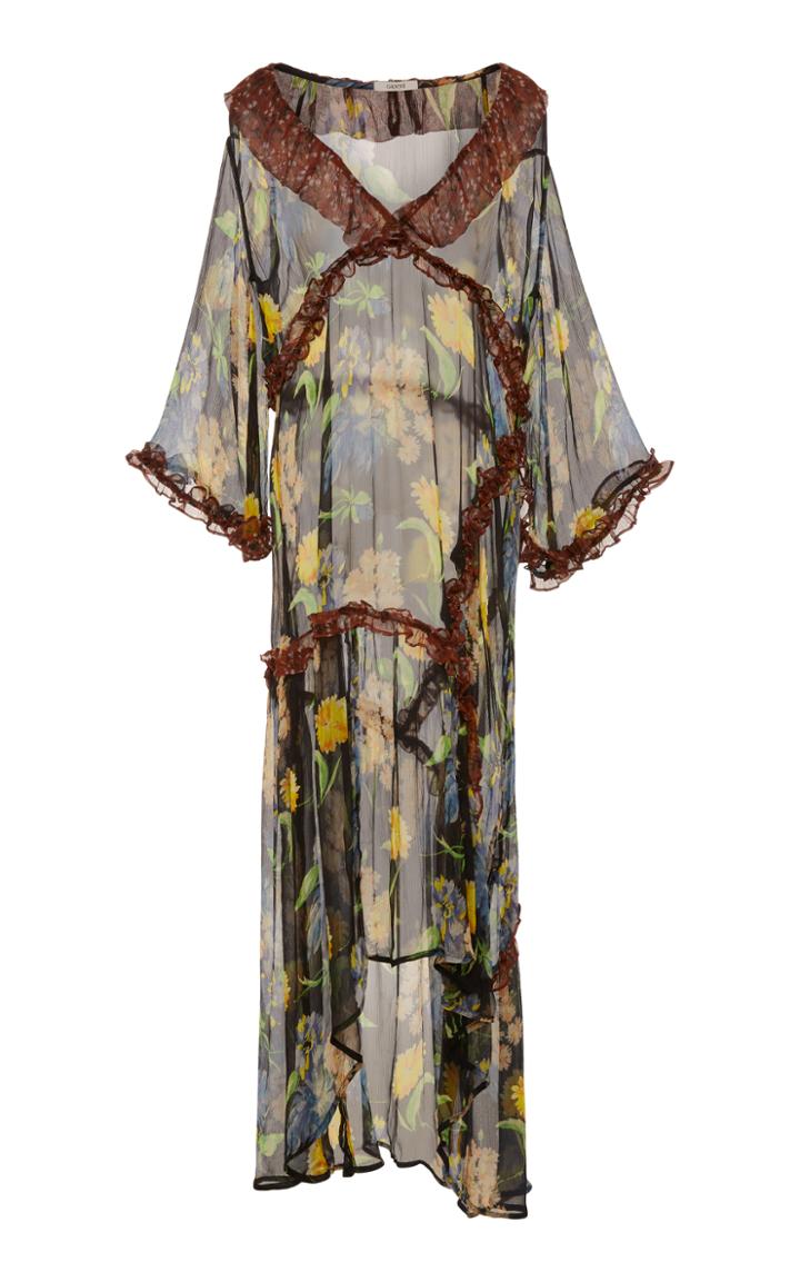 Ganni Louvre Chiffon Maxi Dress