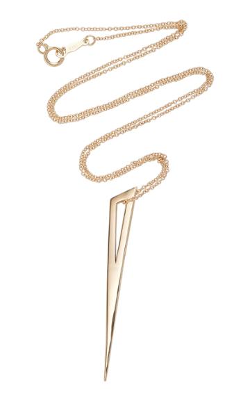 Two Of Most Spike Charm 14k Gold Necklace