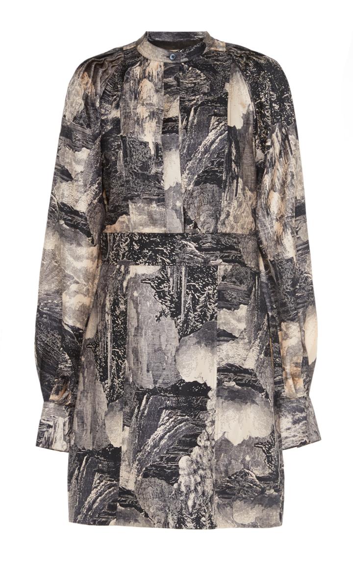 Burberry Pascala Printed Silk-jacquard Mini Dress