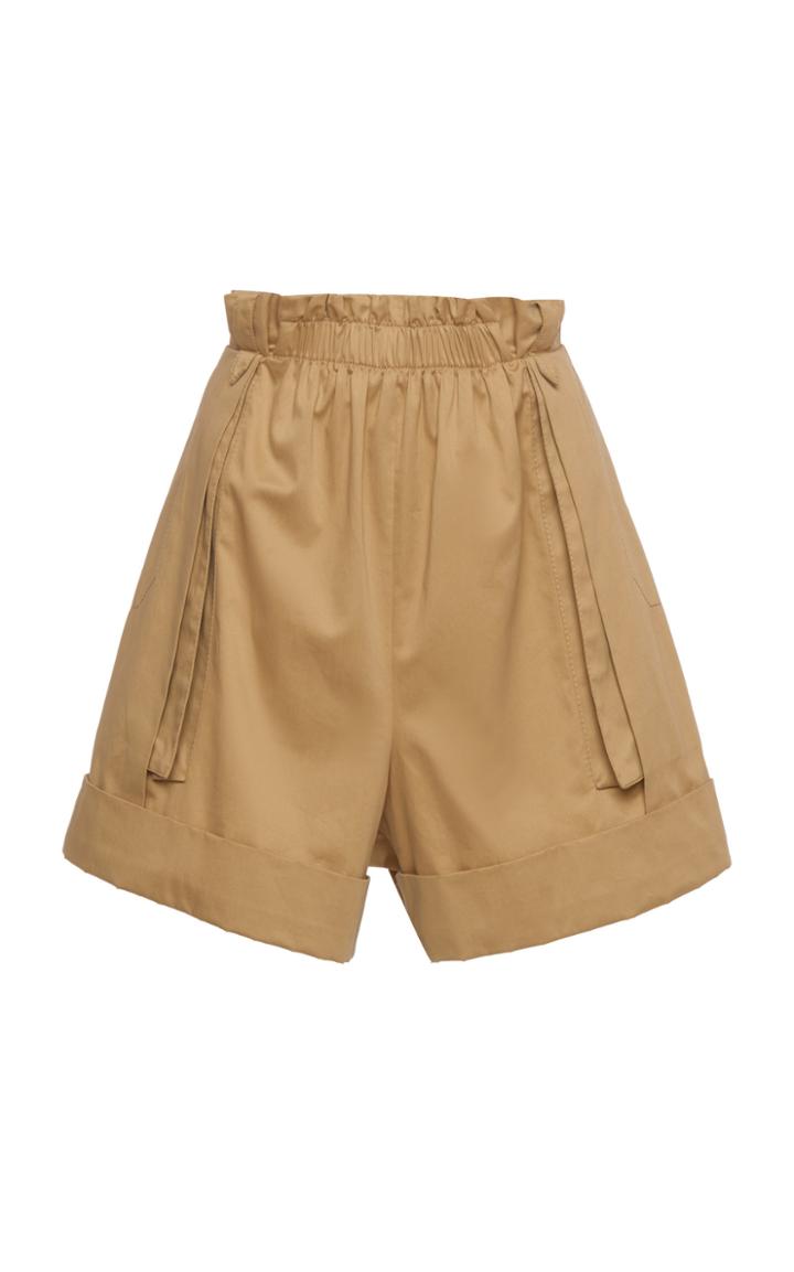 Alberta Ferretti Gathered Cotton Shorts