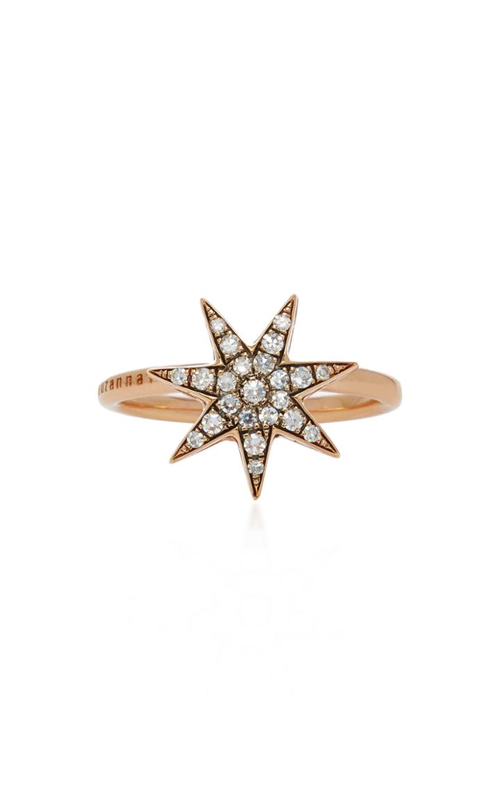 Selim Mouzannar Star Ring In Pink Gold Set With Diamonds