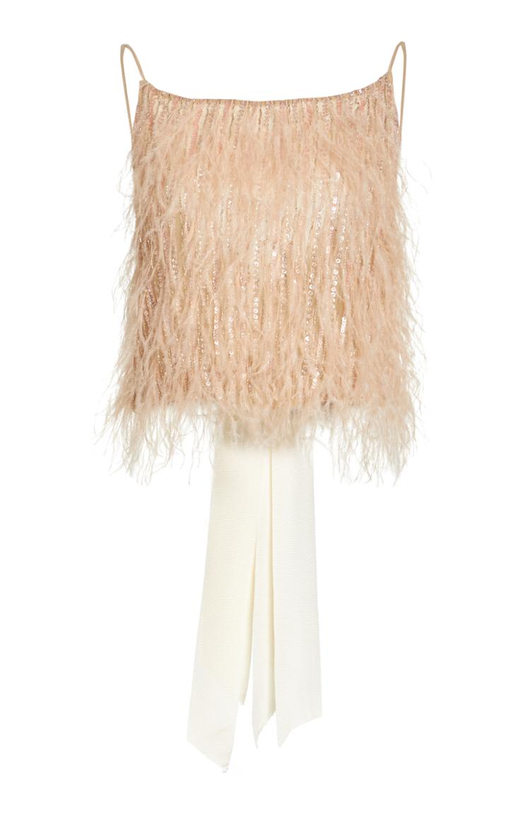 Moda Operandi Rachel Gilbert Petunia Feathered Cropped Top