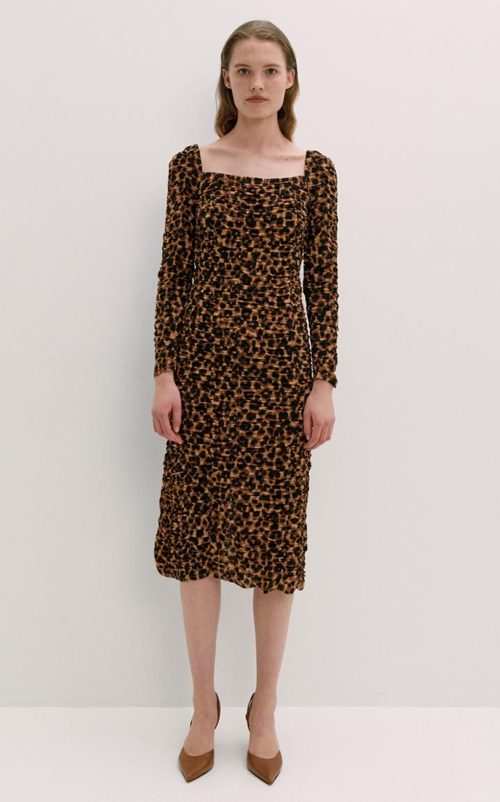 Moda Operandi By Malene Birger Amyna Ruched Leopard-print Muslin Midi Dress